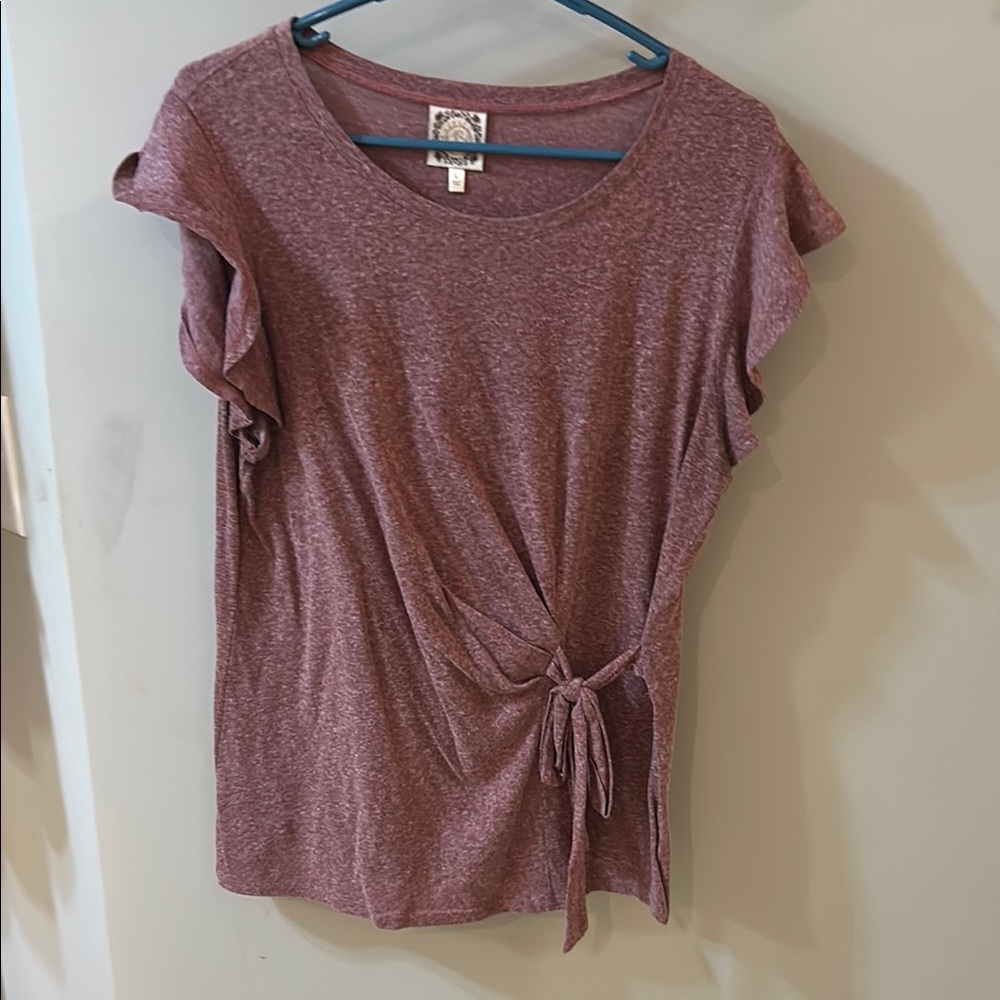 Women's Purple Top with Tie Detail